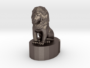 Lion King  in Polished Bronzed Silver Steel