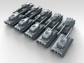 1/700 German Tiger II (H) Heavy Tank x10 in Tan Fine Detail Plastic