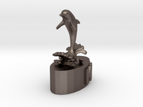 Dolphin Knight in Polished Bronzed Silver Steel