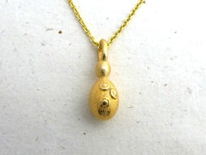 Saccharomyces Yeast Pendant - Science Jewelry in Polished Gold Steel