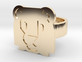 Lion Ring in 14k Gold Plated Brass: 8 / 56.75