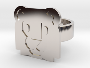 Lion Ring in Rhodium Plated Brass: 8 / 56.75