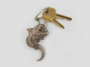 Innsmouth Critter Keychain in Polished Bronzed Silver Steel