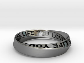 Live The Life You Love - Mobius Ring 4.5mm band in Polished Silver: 6.5 / 52.75