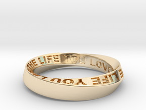 Live The Life You Love - Mobius Ring 4.5mm band in 14k Gold Plated Brass: 7.75 / 55.875