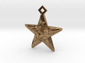 Stylised Sea Star Earring in Natural Brass