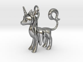 Unicorn Pendant in Natural Silver (Interlocking Parts)