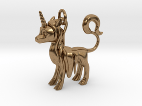 Unicorn Pendant in Natural Brass (Interlocking Parts)