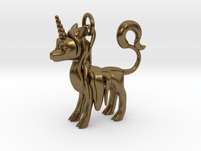 Unicorn Pendant in Natural Bronze (Interlocking Parts)