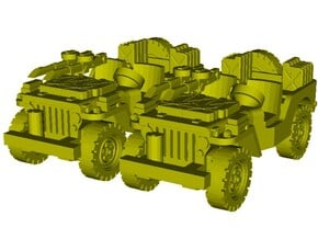 1/100 scale WWII Jeep Willys 4x4 SAS vehicles x 2 in Clear Ultra Fine Detail Plastic