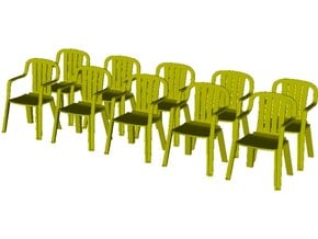 1/35 scale plastic chairs set x 10 in Clear Ultra Fine Detail Plastic