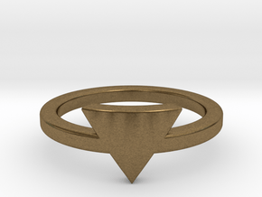 Small Triangle Midi Ring in Natural Bronze