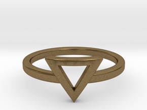 Small Offset Triangle Midi Ring in Natural Bronze