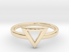 Small Offset Triangle Midi Ring in 14K Yellow Gold
