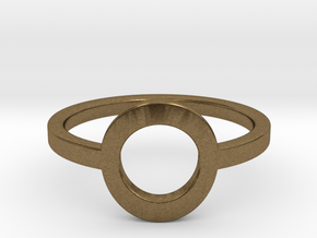 Small Offset Circle Midi Ring in Natural Bronze