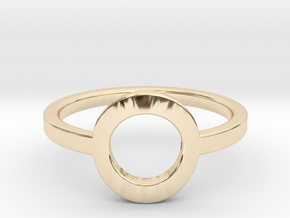 Small Offset Circle Midi Ring in 14K Yellow Gold