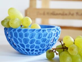 Bowl Honeycomb  in Blue Processed Versatile Plastic