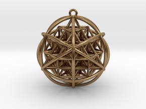 Planetary Merkaba Sphere w/ nested 64 Tetrahedron  in Natural Brass