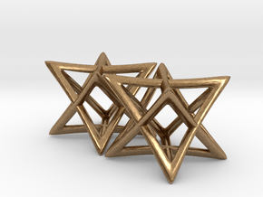 Star of David Earrings in Natural Brass: Small