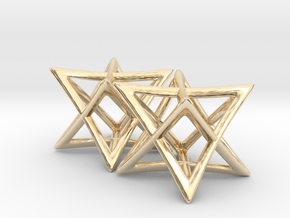 Star of David Earrings in 14k Gold Plated Brass: Small
