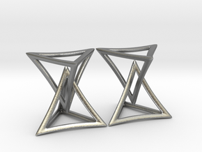 Changing Geometry Earrings in Natural Silver (Interlocking Parts)