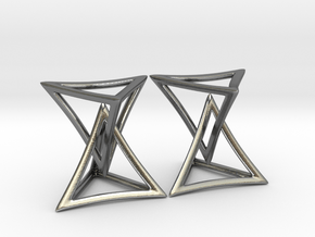 Changing Geometry Earrings in Polished Silver (Interlocking Parts)