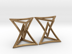 Changing Geometry Earrings in Natural Brass (Interlocking Parts)