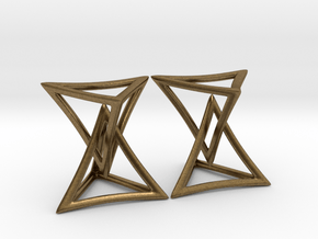 Changing Geometry Earrings in Natural Bronze (Interlocking Parts)