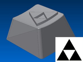 Legend of Zelda - Triforce Keycap (R1, 1x1) in White Natural Versatile Plastic