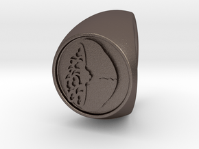 Custom Signet Ring 52 in Polished Bronzed Silver Steel