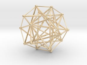 Five Tetrahedra, Variation 1 in 14k Gold Plated Brass