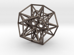 Polyhedron 666 in Polished Bronzed Silver Steel