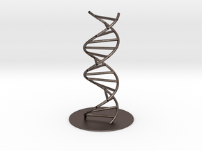 DNA Molecule Hollow, Large, 3 Sizes. in Polished Bronzed Silver Steel: 1:30