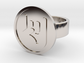 Rock On Ring in Rhodium Plated Brass: 8 / 56.75