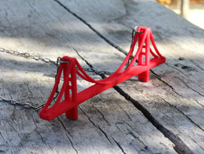 Golden Gate Bridge Pendant in Red Processed Versatile Plastic