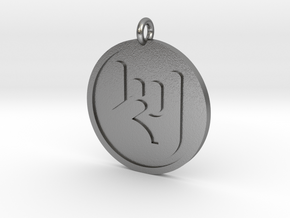 Rock On Pendant in Natural Silver