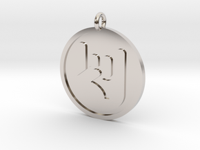 Rock On Pendant in Rhodium Plated Brass