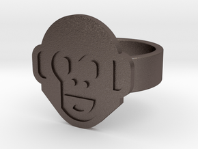 Monkey Ring in Polished Bronzed Silver Steel: 8 / 56.75