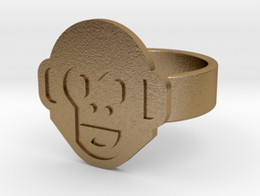 Monkey Ring in Polished Gold Steel: 10 / 61.5