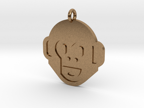 Monkey Pendant in Natural Brass