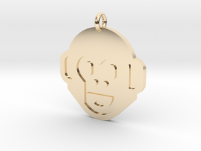 Monkey Pendant in 14k Gold Plated Brass