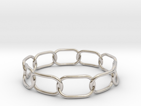 Chained Bracelet 65 in Rhodium Plated Brass