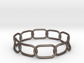 Chained Bracelet 68 in Polished Bronzed Silver Steel