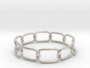 Chained Bracelet 68 in Rhodium Plated Brass