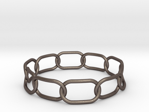 Chained Bracelet 70 in Polished Bronzed Silver Steel