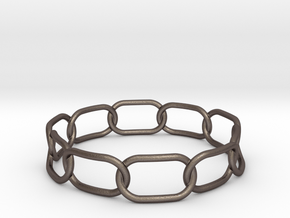 Chained Bracelet 72 in Polished Bronzed Silver Steel