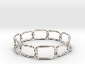 Chained Bracelet 72 in Rhodium Plated Brass