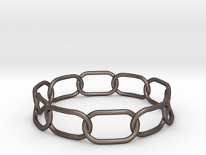 Chained Bracelet 75 in Polished Bronzed Silver Steel