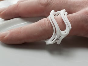 BristorBrot Julia Ring 21mm in White Natural Versatile Plastic