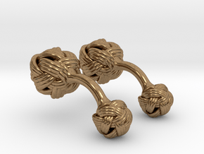 Algerian Knot Cufflink in Natural Brass